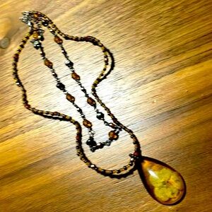 Amber flower necklace